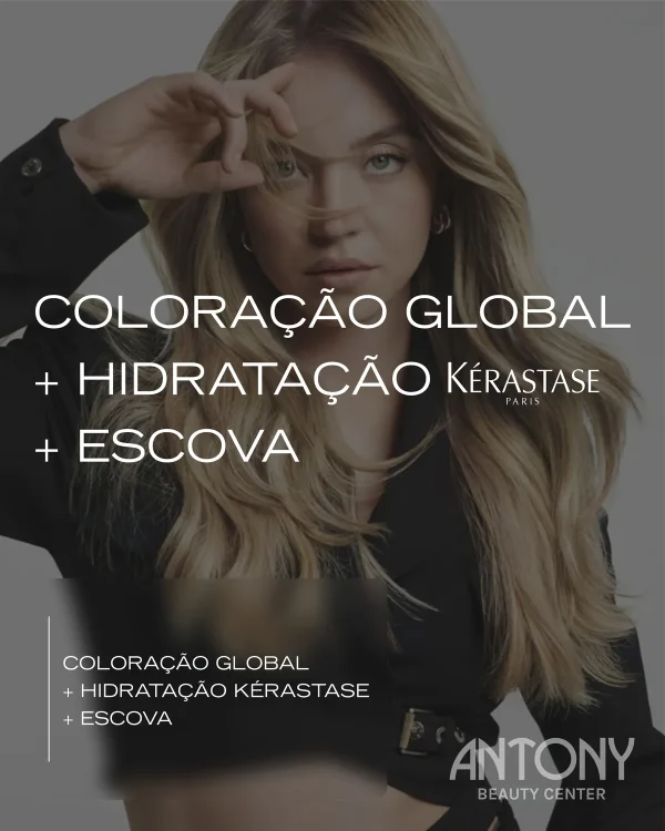 Coloração global + Hidratação Kérastase + Escova